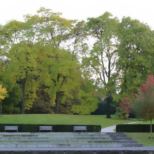 Mensa und Campus im Park von Sankt Georgen